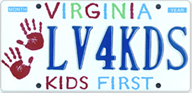 sample KIDS FIRST License plate.